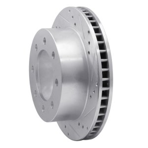 Dodge Ram 3500 Brake Rotor (1) - Front Right - R1 Concepts - Drilled & Slotted - Silver - `00-`02